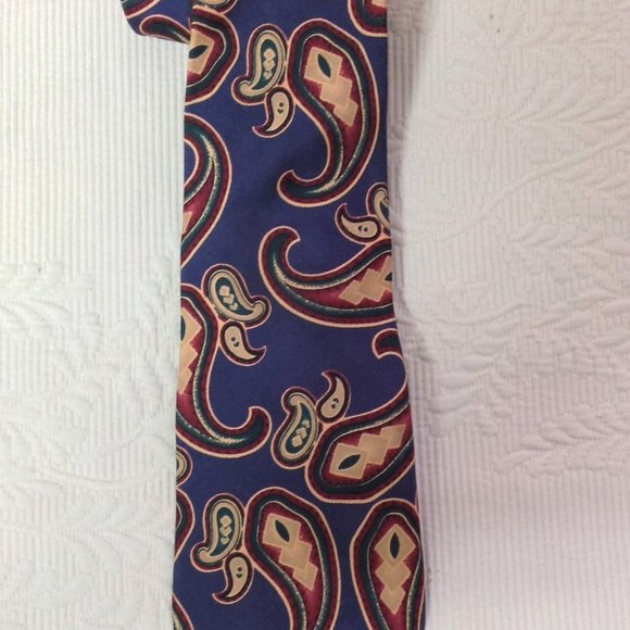Oscar de la Renta Couture Vintage PAISLEY Neck Tie - Picture 3 of 11